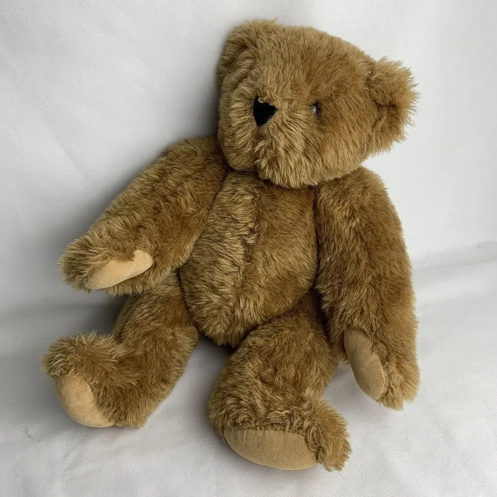 Vintage Authentic Vermont Teddy Bear Company Jointed With Brown‎ Signature Eyes